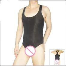 Мужской мягкий тонкий удобный боди гладкие купальники трико, нижнее белье без рукавов Футболка Размер M/L/XL мужские бикини с «ракушкой»