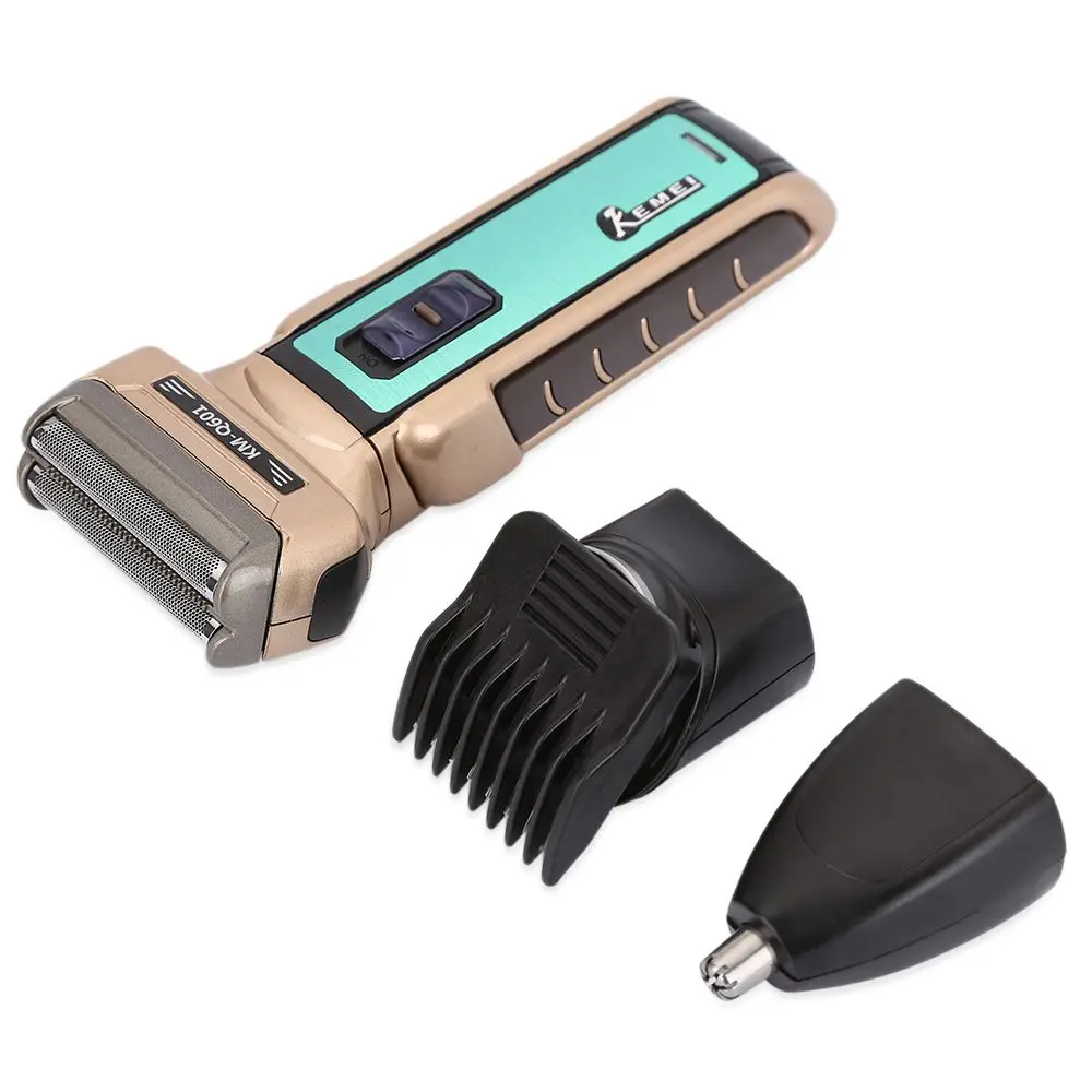 Kemei KM Q601 Portable Electric Shaver EU Plug with Hair Cutter Twin