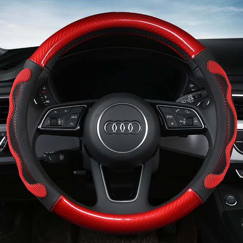 

KKYSYELVA car steering wheel cover 38cm Fashion Wheel Covers for Women Lady Leather Steering-wheel Auto Interior Accessories