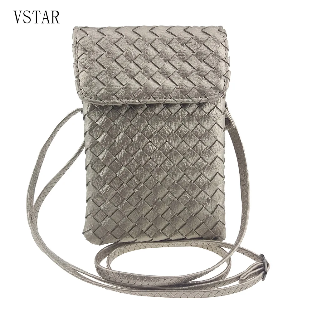 

Women's Braided High Quality PU Cross Body Mini Shoulder Phone Bag for iphone X S8 Note 8 MAX 2 Mate 8 Soft Small Weave Bag
