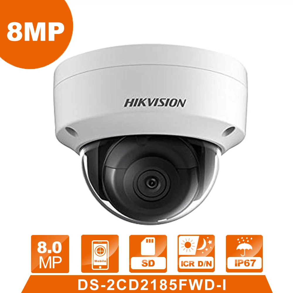 

Original Hik DS-2CD2185FWD-I English Version 8MP Network Dome IP Camera POE H.265 IR IP67 cctv camera Shipping from Russia