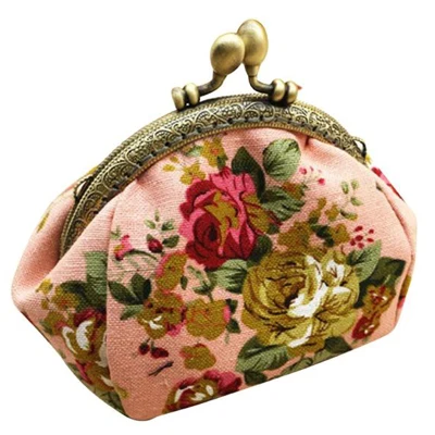 

Retro Vintage Floral Coin Purse Women Lady Small Wallet Hasp Purse Clutch Kawaii Bag Canvas Coin Purses Girls Purse Card Holder