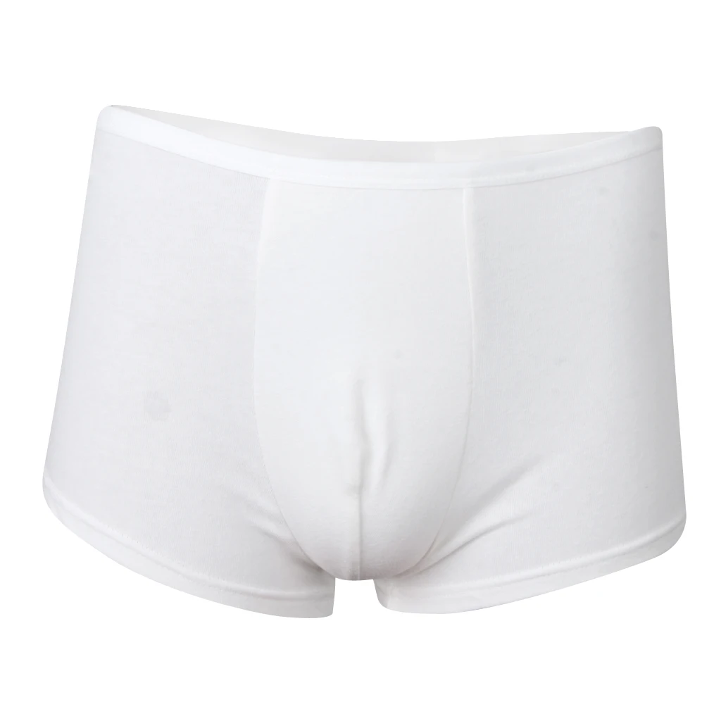 Men Solid White Regular Absorbency Washable Reusable Incontinence   Disposable Briefs Shorts Underwear