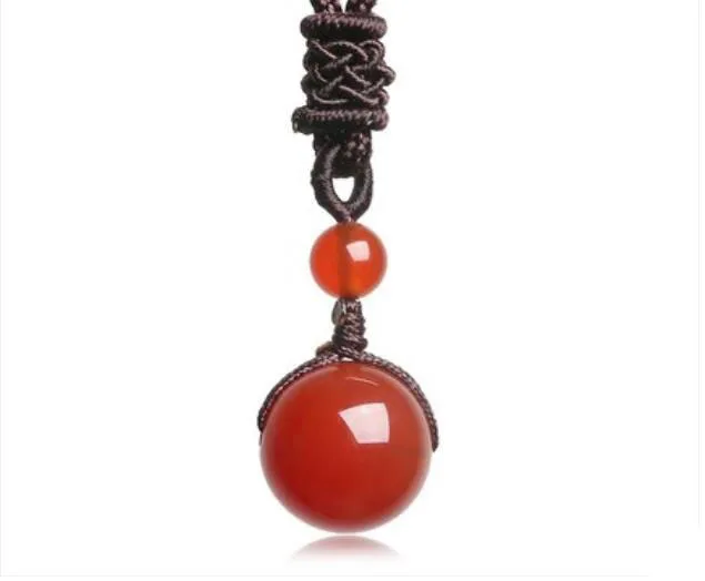 

New natural Obsidian accessories red agate male and female pendant tea white crystal necklace jewelry