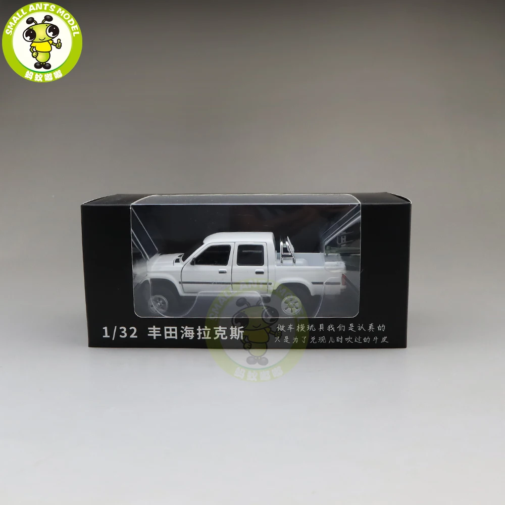 1/32 Jackiekim Hilux грузовик пикап с анти-ствол танка литая металлическая Модель автомобиля игрушки Дети Звук освещение подарки - Цвет: White(with box)