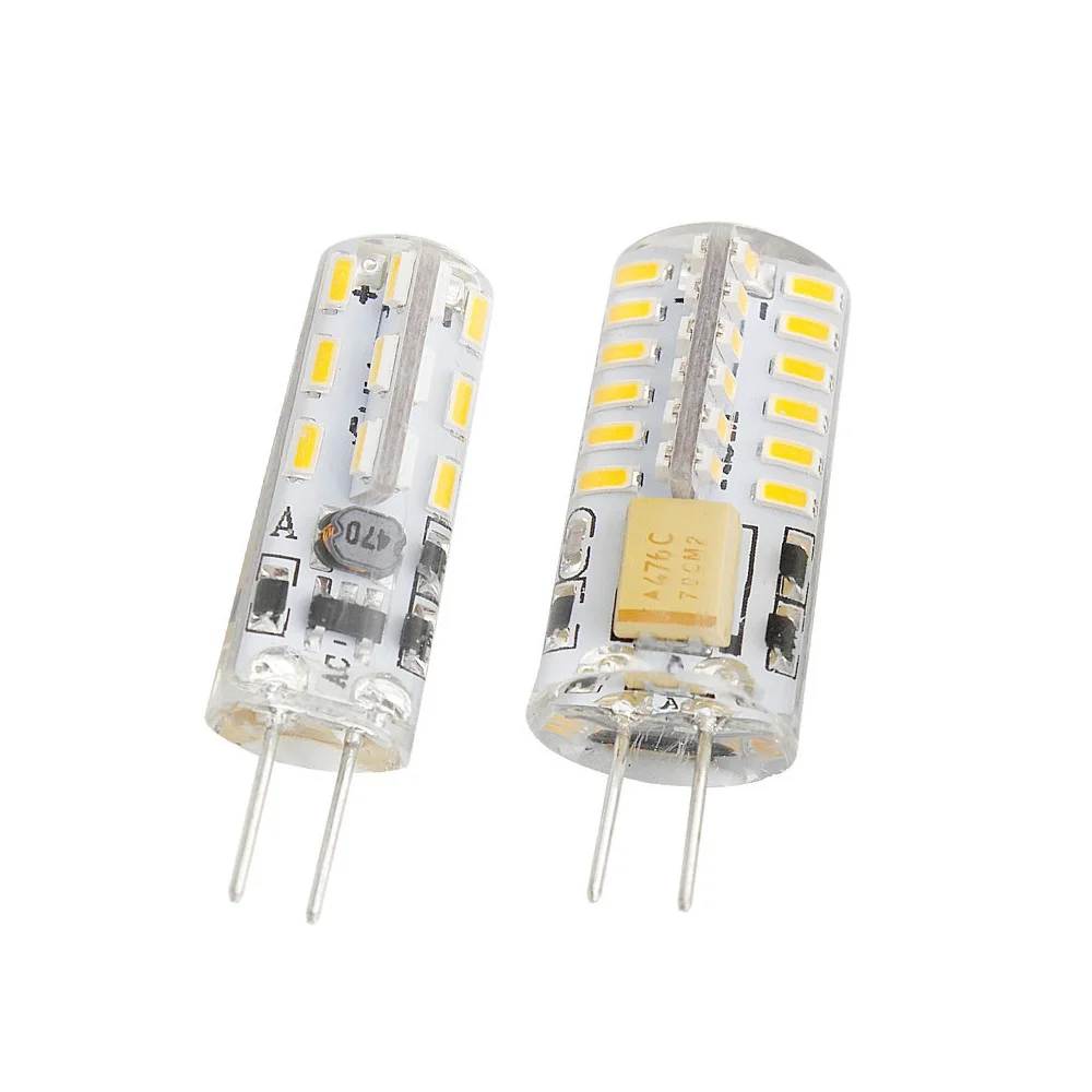 10 шт. 3 Вт 6 LED G4 лампа AC DC 12 В 3014 SMD кукурузная люстра 24 48 светодиодов силиконовая