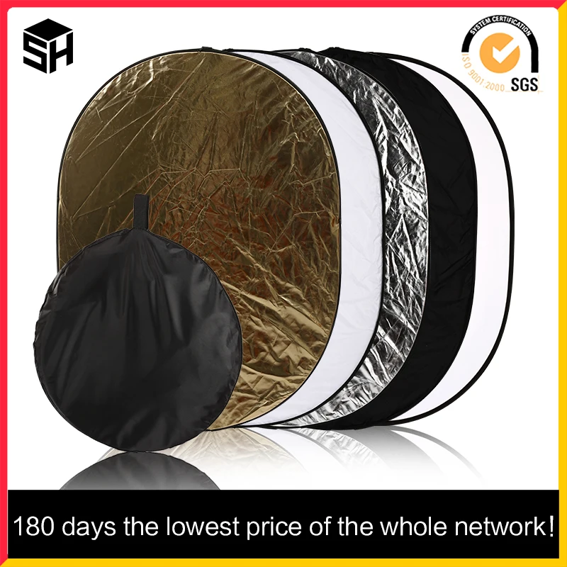 

88*118CM 5 in 1 Portable Foldable Studio Photo Collapsible Multi-Disc Light Photographic Lighting Reflector with Carrying Bag