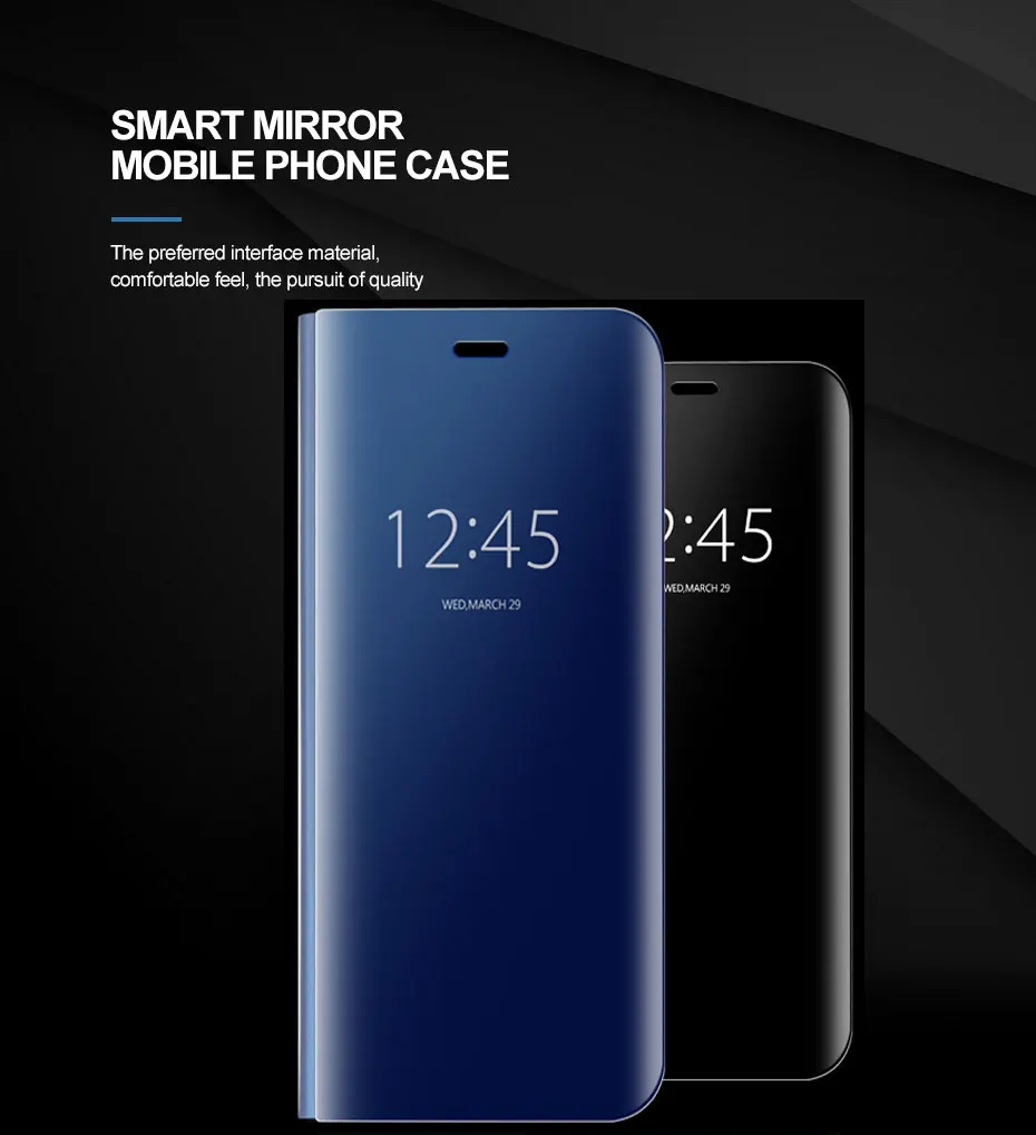 

Luxury Mirror Smart Clear View Phone Case For Galaxy note3 note 4 not 5 Note 8 Flip Cover For Samsung J5 J7 prime J7 MAX