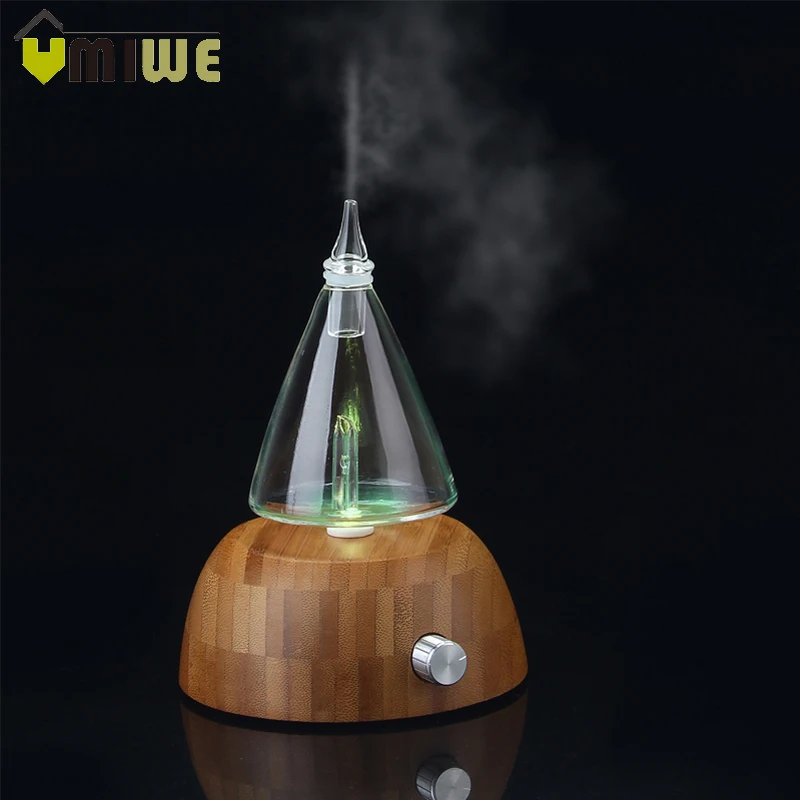 Cena Szklany nebulizacyjny czysty olejek eteryczny dyfuzor do aromaterapii, automatyczne zamknięcie Off LED lekki zapach do nawilżacza do domowego biura