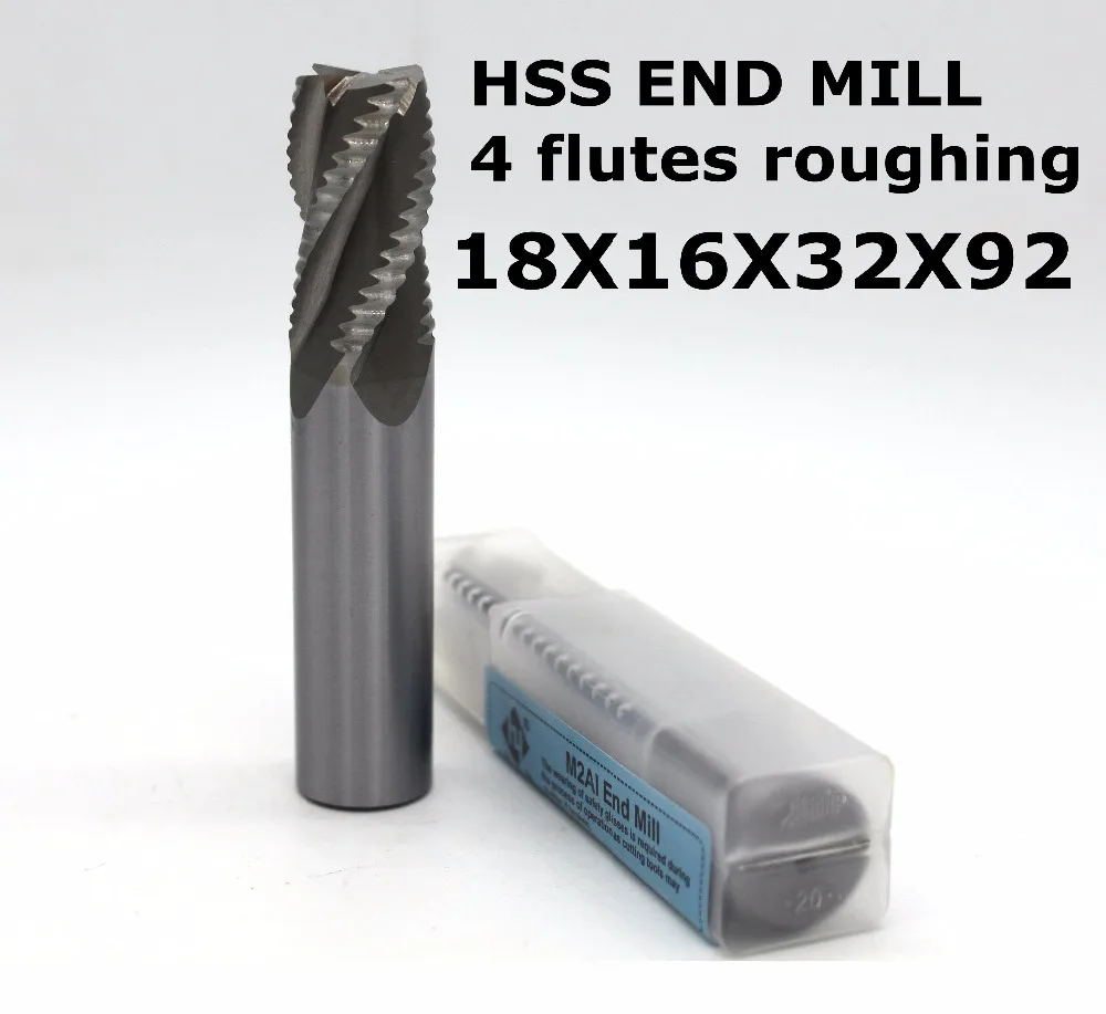

diameter 18mm overlength:92 mm 4 flutes roughing HSS end mill for CNC milling machine tool mills cutter