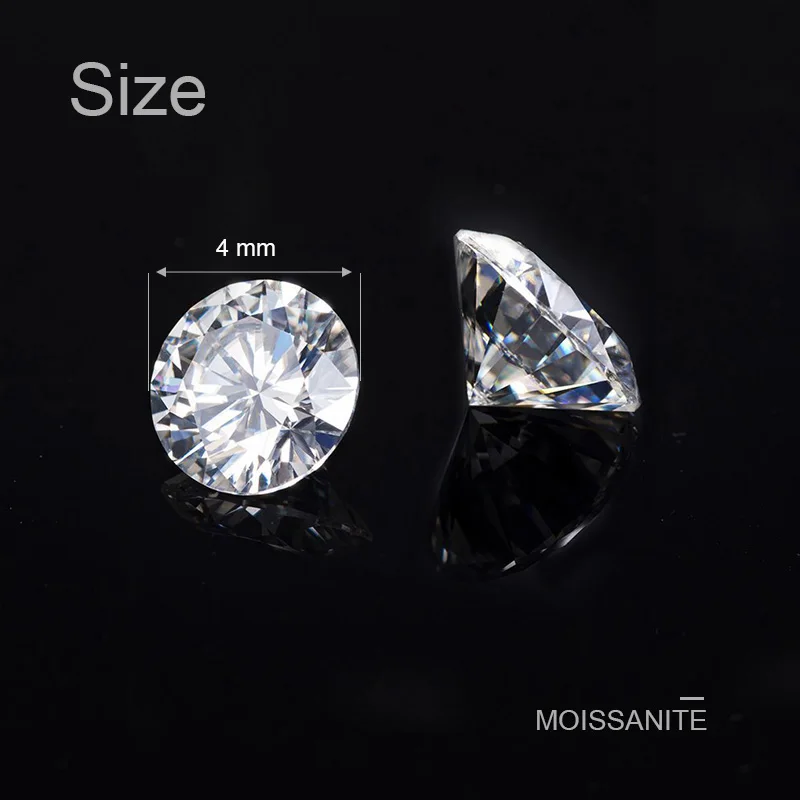 Круглый бесцветный Муассанит NiceGems 0 25 CTW с отличными сердцами и стрелами 4 мм F