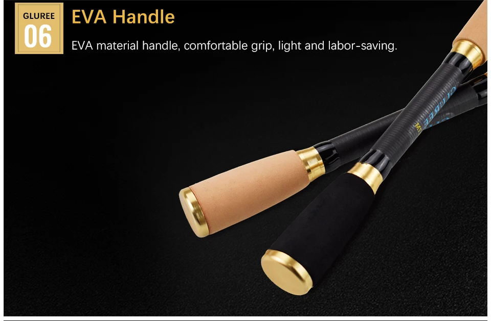 GLUREE High Carbon Fiber Lure Fishing Rod Portable Telescopic Spinning Fishing Hand Pole Casting Rod Tackle 1.8M 2.1M 2.4M 2 (15)