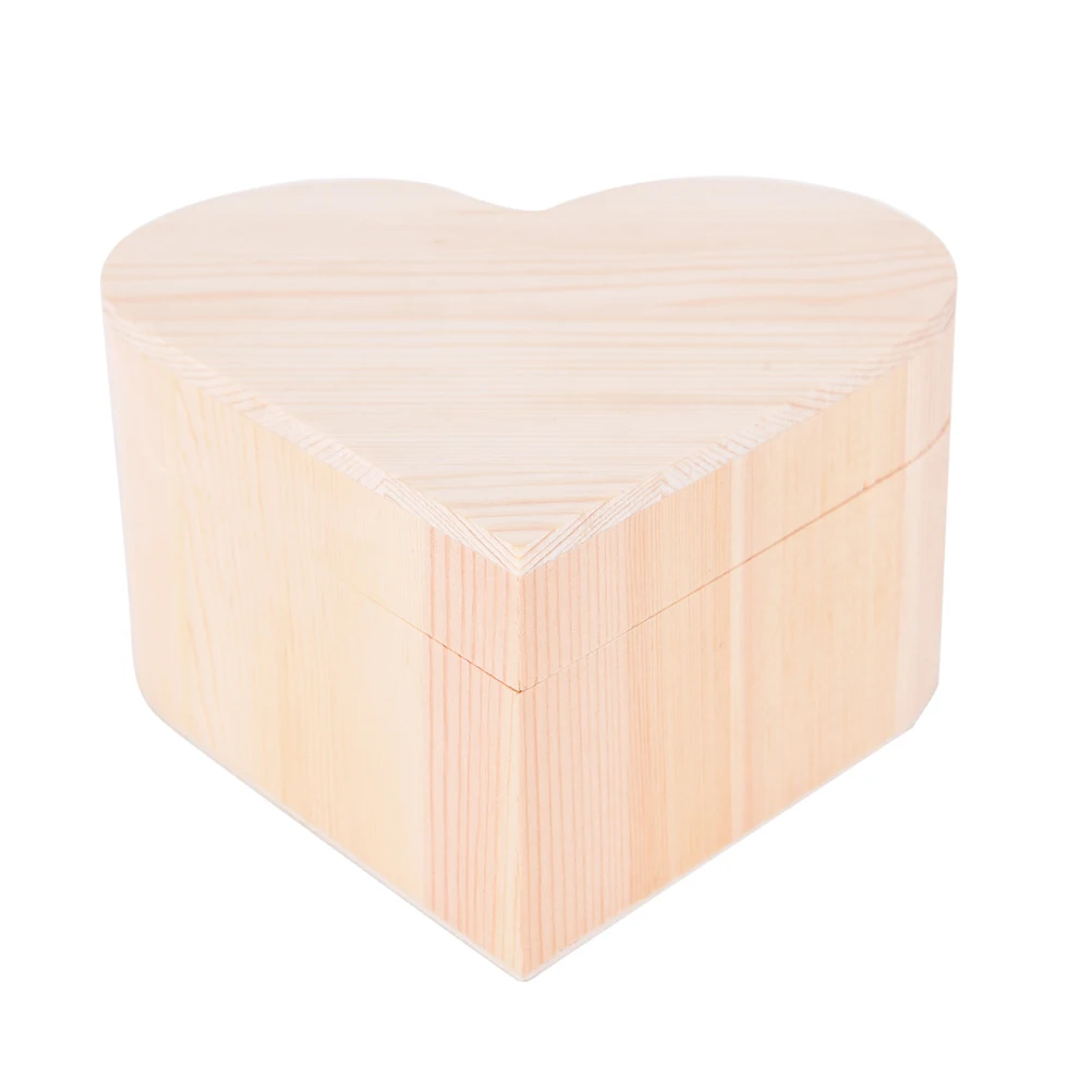 

Storage Boxes Heart Shape Wood Box Jewelry Box Hardware Wedding Gift Makeup Storage Bin Earrings Ring Organizer
