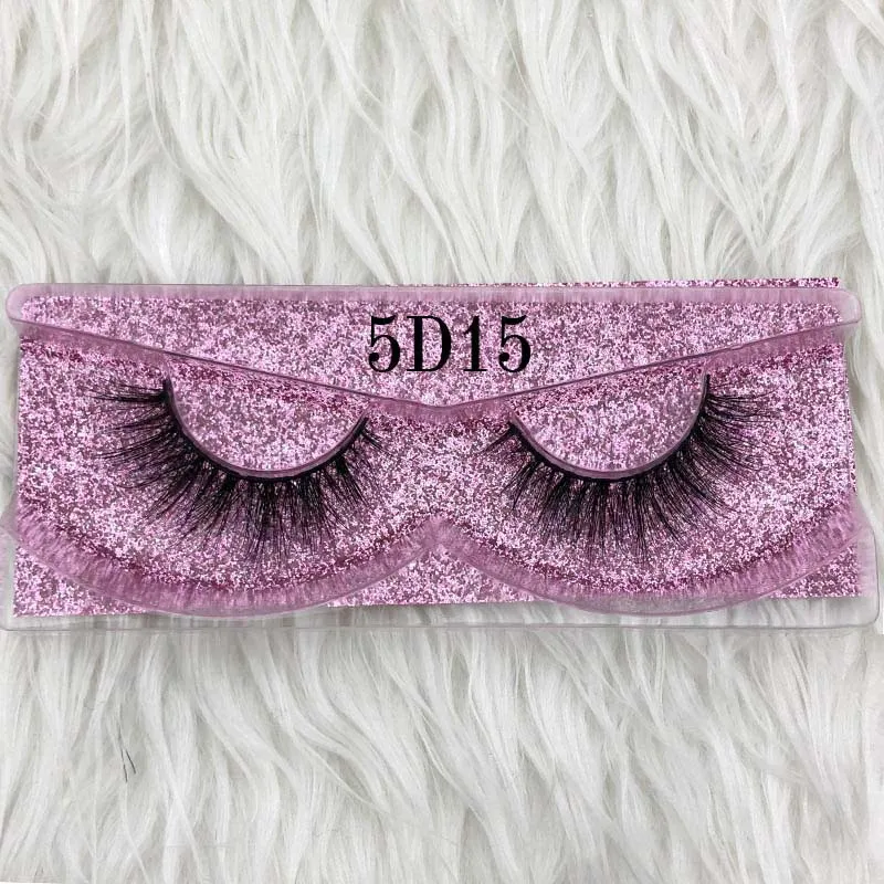 Mikiwi натуральный стиль тонкий 5d lashes квадратный блестящий чехол коробка Редкие норковые ресницы - Цвет: 5D15