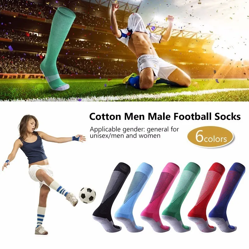Мужские носки для футбола, женские носки для спорта на открытом воздухе, носки до колена для фитнеса, бега, баскетбола, дышащие носки с полотенцем