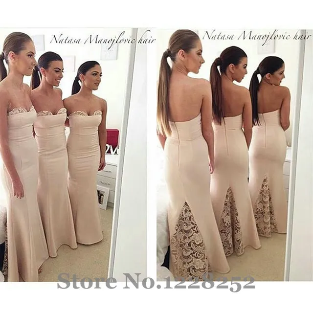 Champagne Satin Bridesmaid Dress