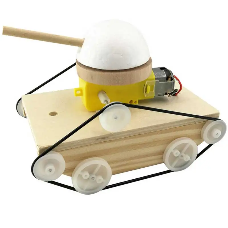 

Saizhi Cool Kids Creative DIY Assembled Tank Model Kits Wood Material Physical Science Experiment Toys Educational Child SZ33f2