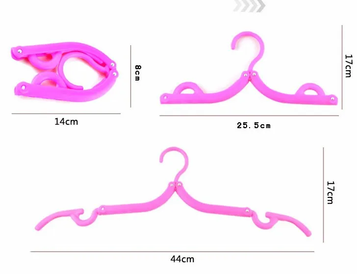 Складная пластиковая вешалка для путешествий, 5 цветов Складная вешалка(20 шт./лот