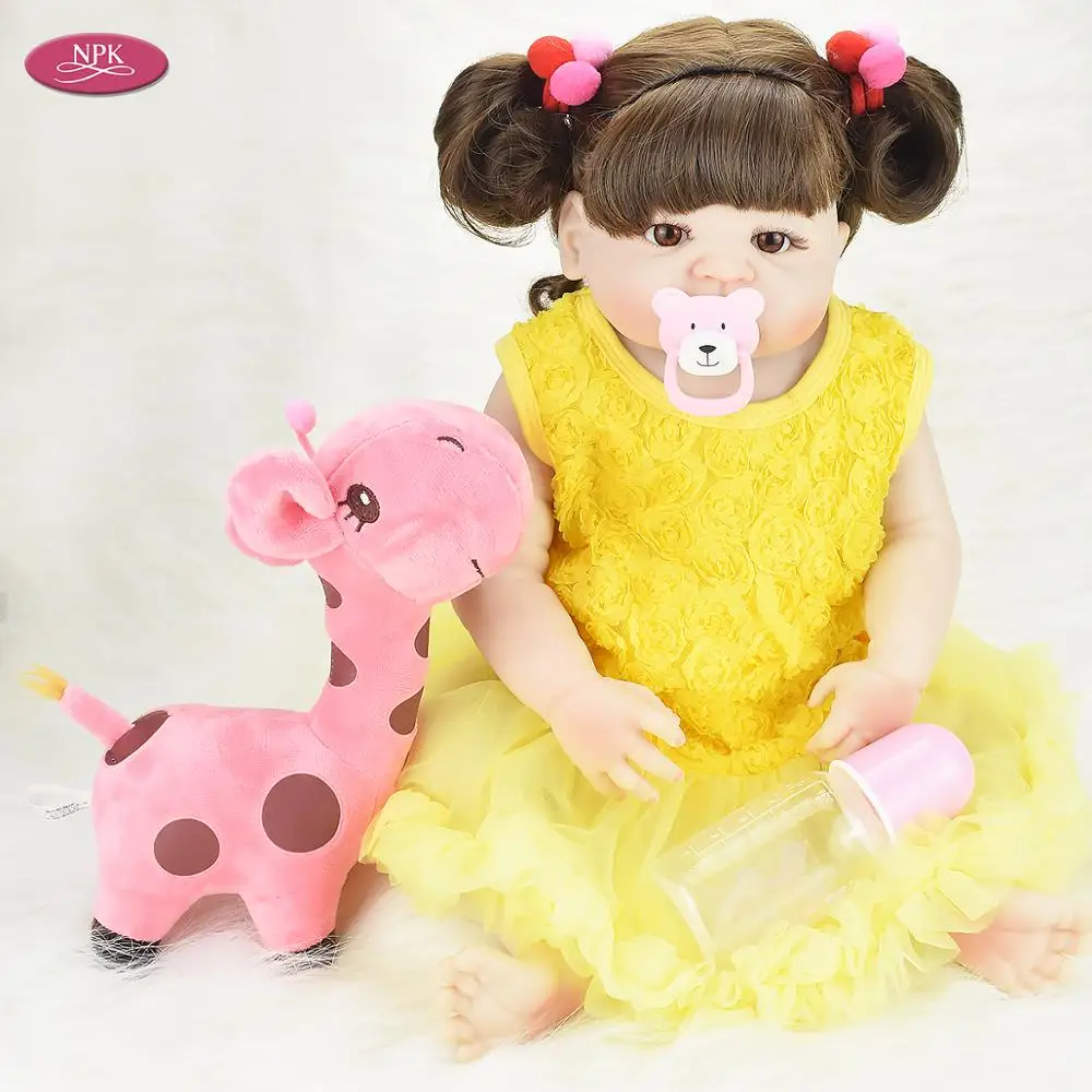 

NPK 55CM Bebes Reborn Girl Baby Doll Full Silicone Girl Bathe Toy Realistic Newborn Babies Lifelike Princess Reborn Toddler Gift