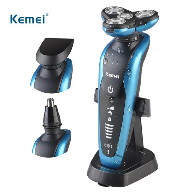 

2019 Kemei Electric Shaver Triple Blade 3 in1 professional Rechargeable Electric Shaving Razors Men 3D Floating Home Appliances