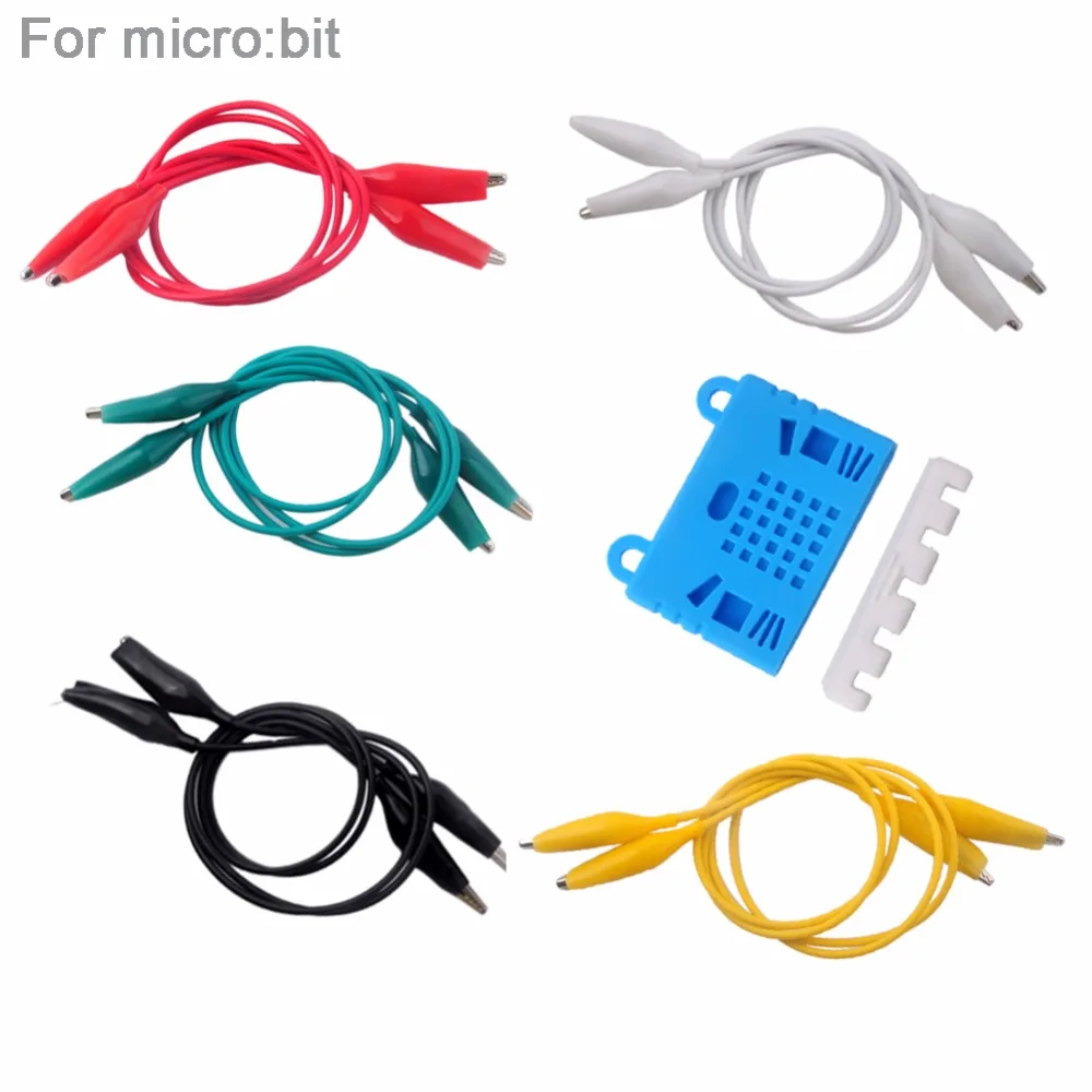 

For micro:bit Silicone Case+20pcs Alligator Clips with Wire, Electrical Test Leads Test Jumper Wire Alligator Crocodile Clips