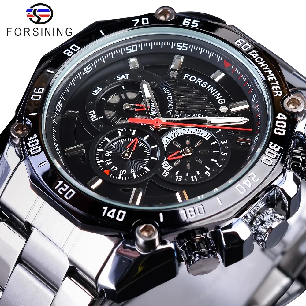 Forsining Date Display Luminous Hands Complete Calendar Men's Automatic Watches Top Brand Luxury Silver Stainless Steel Bracelet
Forsining Date Display Luminous Hands Complete Calendar Men's Automatic Watches Top Brand Luxury Silver Stainless Steel Bracelet