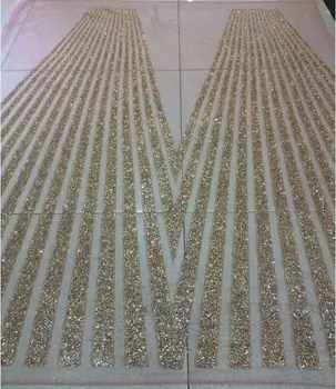 

tulle lace with glued glitter fashion Cyndi-101150 african glitter lace fabric for party dress 5yard/lot embroidered