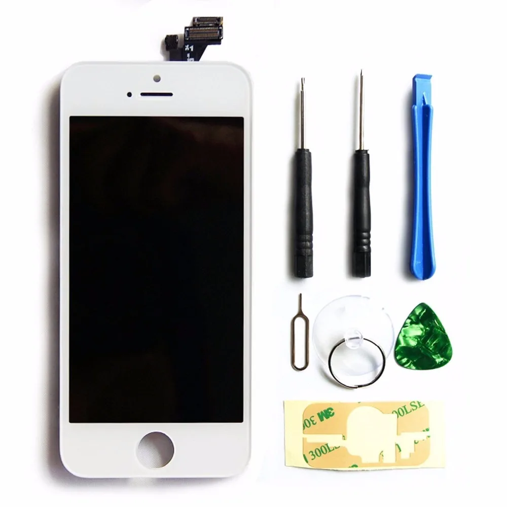 ЖК дисплей для IPHONE 5 черный и белый сенсорный экран переднее стекло дигитайзер в