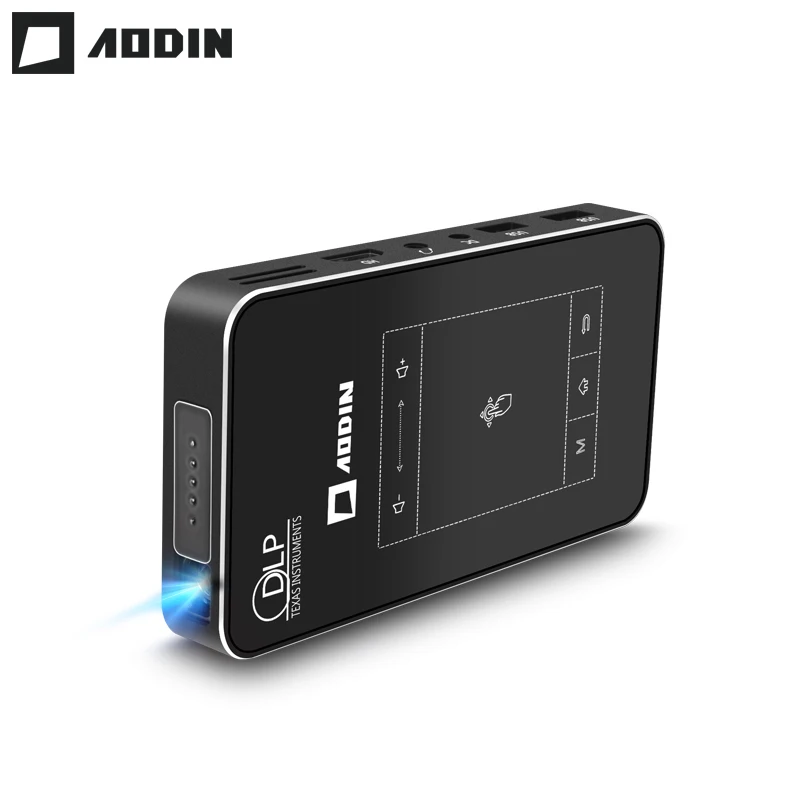 AODIN 1+32G WIFI Portable Projector Smart Multi-touch HD DLP Projector HDMI mini Pocket Projector LED Android Home Theater M8S