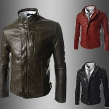 Новая зимняя мужская кожаная куртка на пуговицах в Корейском стиле минималистичный стиль
