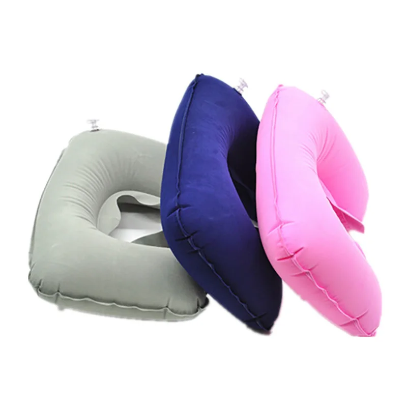 2018 New Rest Neck Travel Pillow Portable PVC Flocking Soft Head Neck