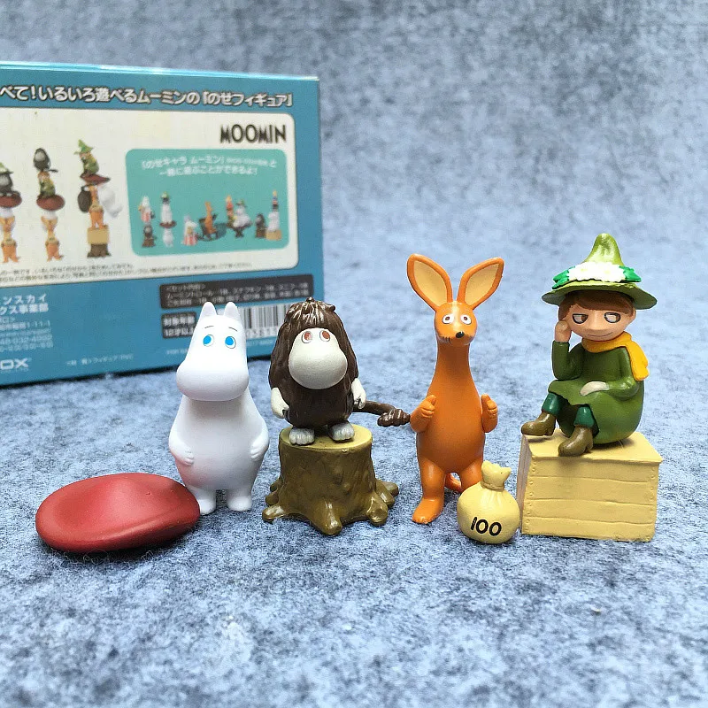 

Kawaii Children Action Figure Doll Toys Animals Moonmins Cartoon Kangaroo Hippo toy figurine PVC Dolls Home Decor DIY toy in box