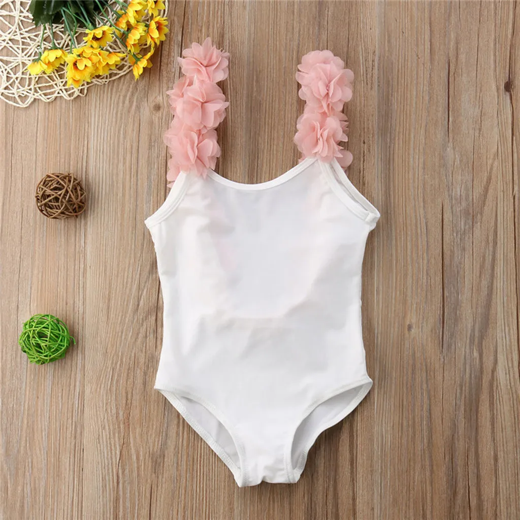 

2019 Summer Girls Floral Patchwork One Piece Swimsuit Children Solid Backless Swimwear Toddler Kids Swim Suit Bikini Monokini
