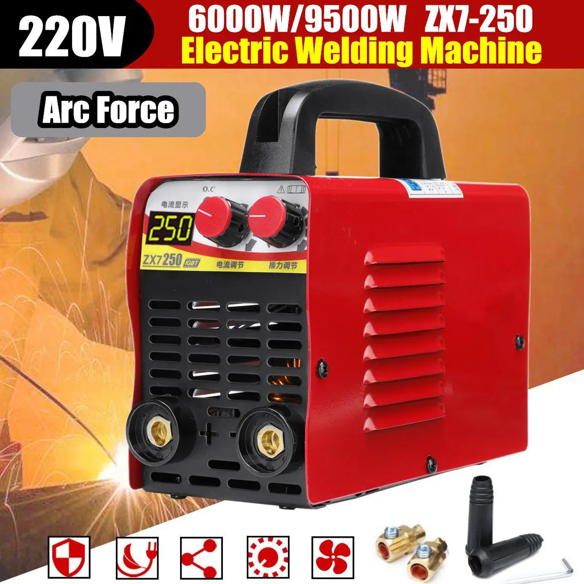 

Mini/Pro 220V 6KW/9.5KW ZX7-250 10-250A Arc Force Electric Welding Machine LCD Display MMA IGBT Inverter Welders Newest