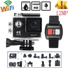 2," lcd 4K(3840*2160) 15fps 1080P 60fps Full HD Wifi APP 30M Водонепроницаемая 12MP Спортивная экшн-камера DV 170 ° широкоугольный объектив