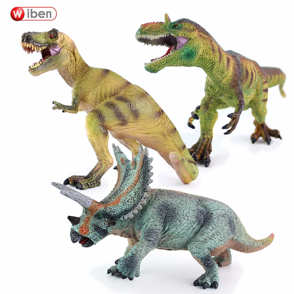 Wiben Юрский тираннозавр рекс Трицератопс Allosaurus динозавр фигурки и игрушки модель