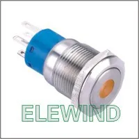 

ELEWIND 19mm Orange Dot illuminated Latching push button(PM192F-11ZD/O/12V/S)