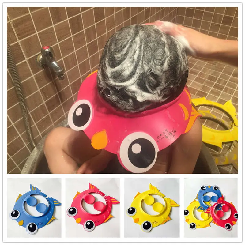 Pudcoco Новые поступления горячие дети Безопасный шампунь для ванны купания шапочка для душа мытья волос Щит