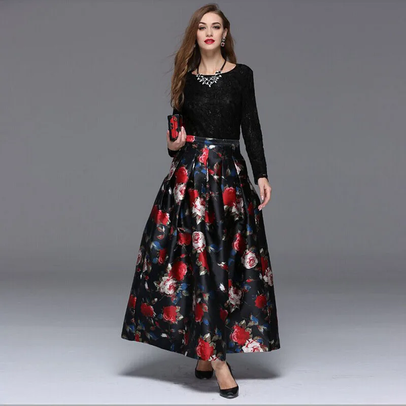 HIGH QUALITY Newest Fashion 2015 Runway Long Skirt Women's Elegant ...