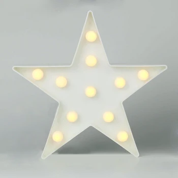 

Adeeing Star LED Plastic Marquee Light Table Decorative Letter Sign Lamp LIGHT UP Nightlight Valentine's Gift Party Supplies