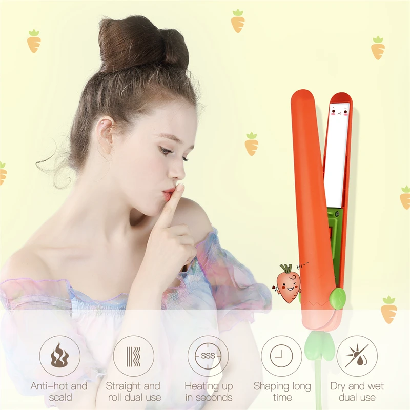 Professional Ceramic Tourmaline Hair Straightener Heating Iron Plate Temperature Control Curler for Dry and Wet Styling Tools