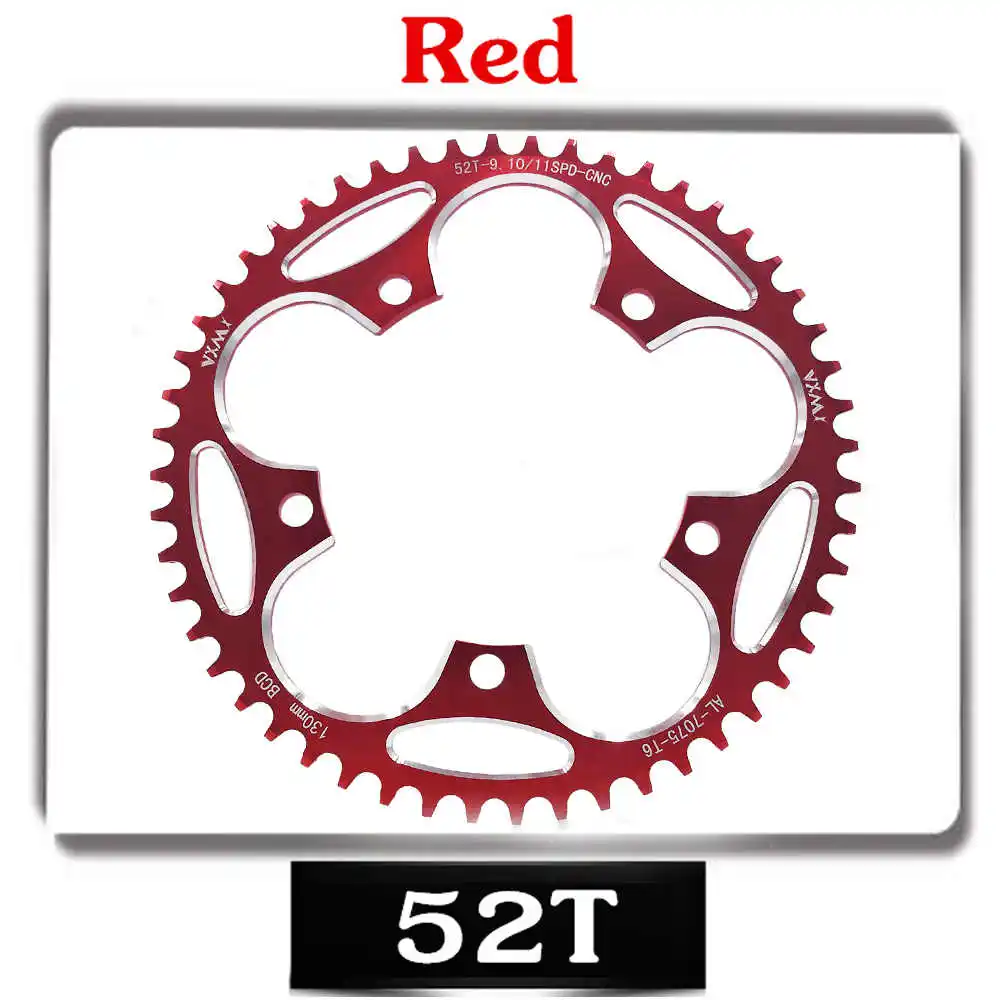 VXM круглая узкая широкая цепь дорожный велосипед 130BCD 50T 52T 54T56T 58T 60T шатун зубная пластина части 130 BCD - Цвет: 52T Red