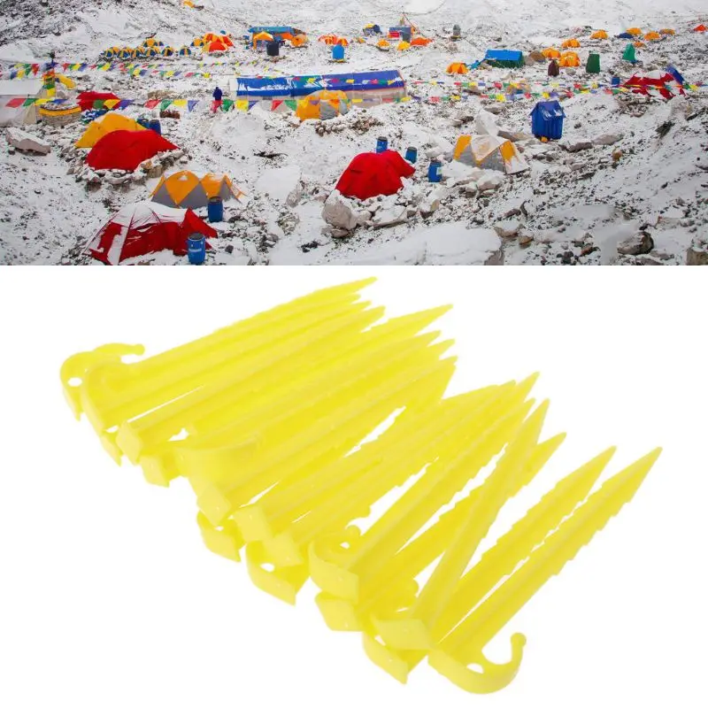 20Pcs Garden Plastic Stakes Tent Pegs for Holding Down the Tents Garden Netting Tarps