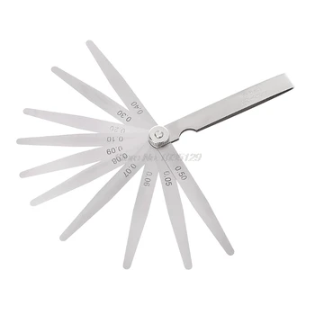 

0.05-1mm 10 Blade Feeler Gauge Gage Thickness Measurment Tool Metric Gap Filler Whosale&DropShip