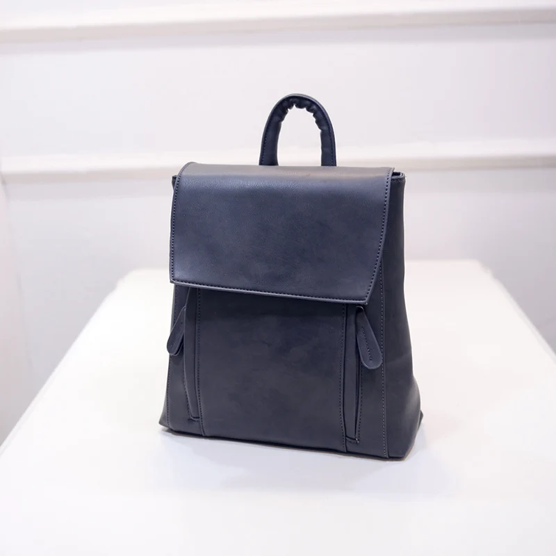 women leather backpack fashion pu school bags for teenagers girls minimalist high quality zipper solid female