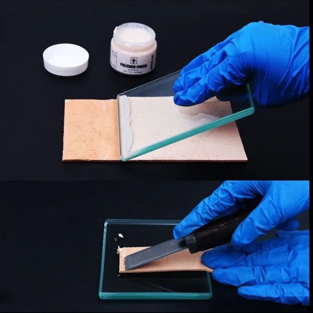 DIY Leather Craft Tempered Glass Plate Smoothing Slicker Mat Leather Tool