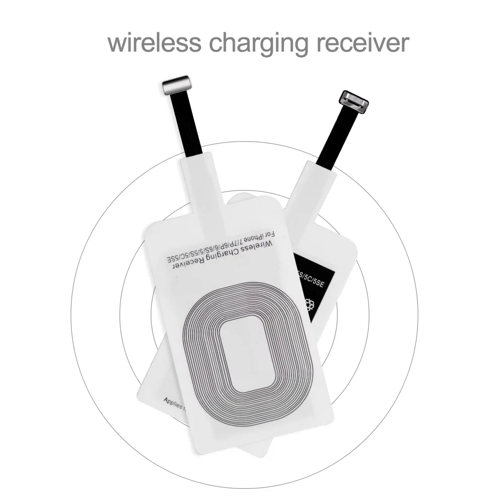 Proelio Universal Qi Wireless Charger Receiver For iPhone 5S SE 7 6S 6 Plus Pad Android Micro USB Type C Smart Charging Receptor (12)