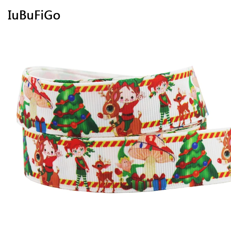 

[IuBuFiGo] Лента для рождественской елки печатная корсажная лента DIY ручной работы 22 мм ленты для украшения 34 двор