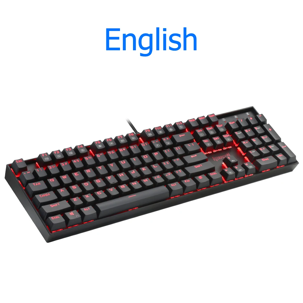 K551 Redragon Mitra K551 USB Механическая игровая клавиатура синий переключатель DIY 104 ключ с подсветкой PC Gamer русские брелки или стикер с надписью на испанском - Цвет: K551
