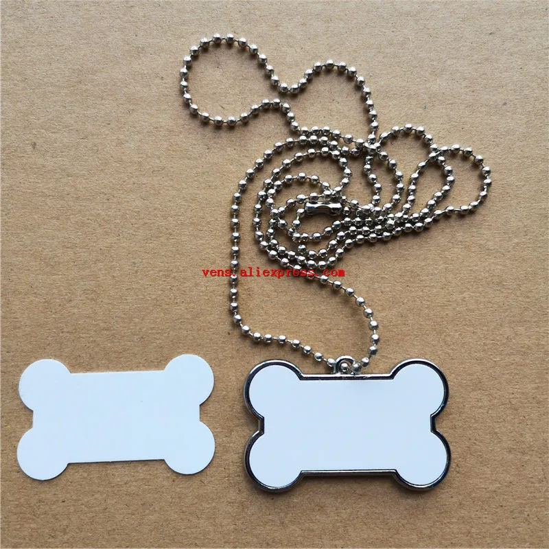 

big Promotion sublimation dog bone shape necklace pendant hot transfer printing consumables can print two sides 15pieces/lot